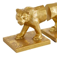 5" Gold Iron Cougar Glam Bookends