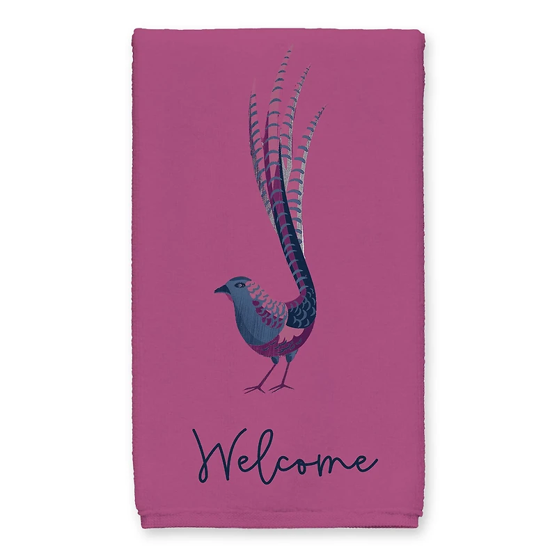 Welcome Peacock Tea Towel - Set of 2