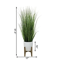 Flora Bunda® 50" Onion Grass In 10" Catheral Ceramic Pot On Stand