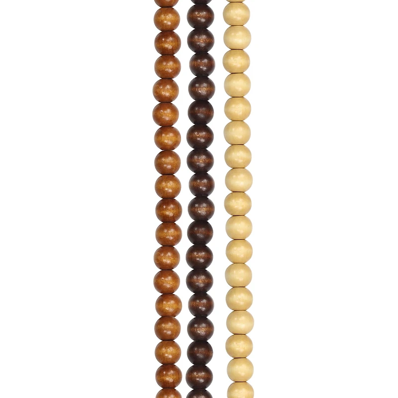 Beige & Brown Round Beads, 10mm by Bead Landing®