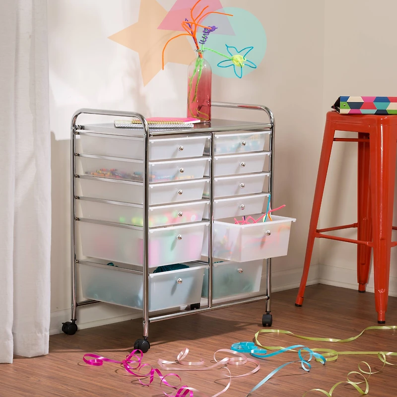 Honey Can Do Rolling Storage Cart with 12 Drawers