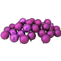32ct Shatterproof 3.25” 4-Finish Ball Ornament, Light Magenta