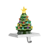 Green Tree Illuminated Stocking Hanger