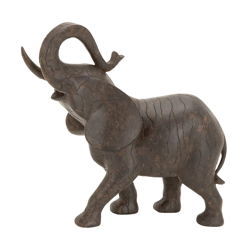 12" Gray Eclectic Elephant Sculpture