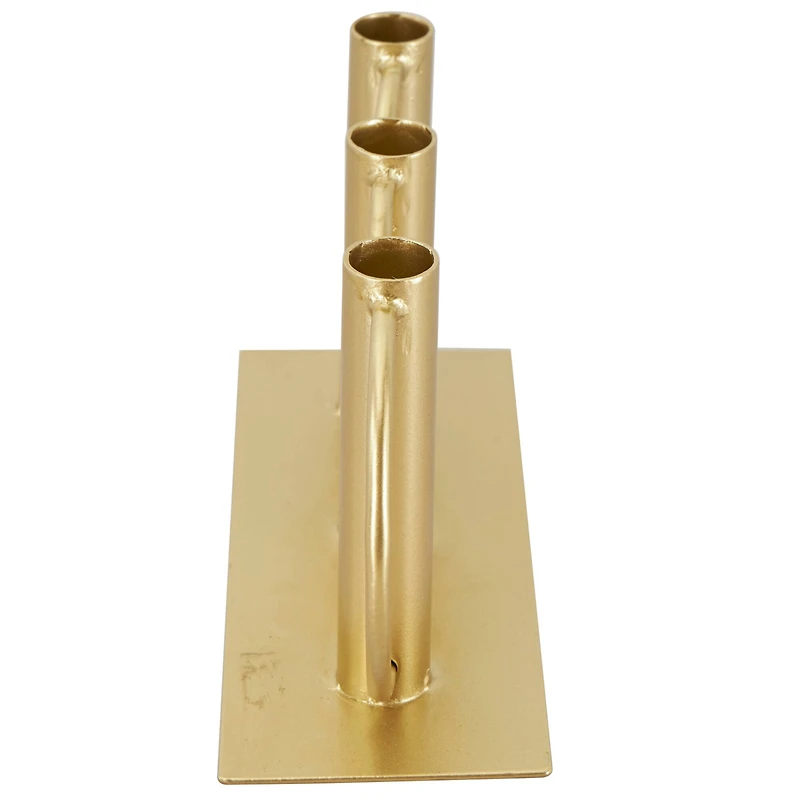 11" Gold Metal Overlapping Circular Ring Candelabra