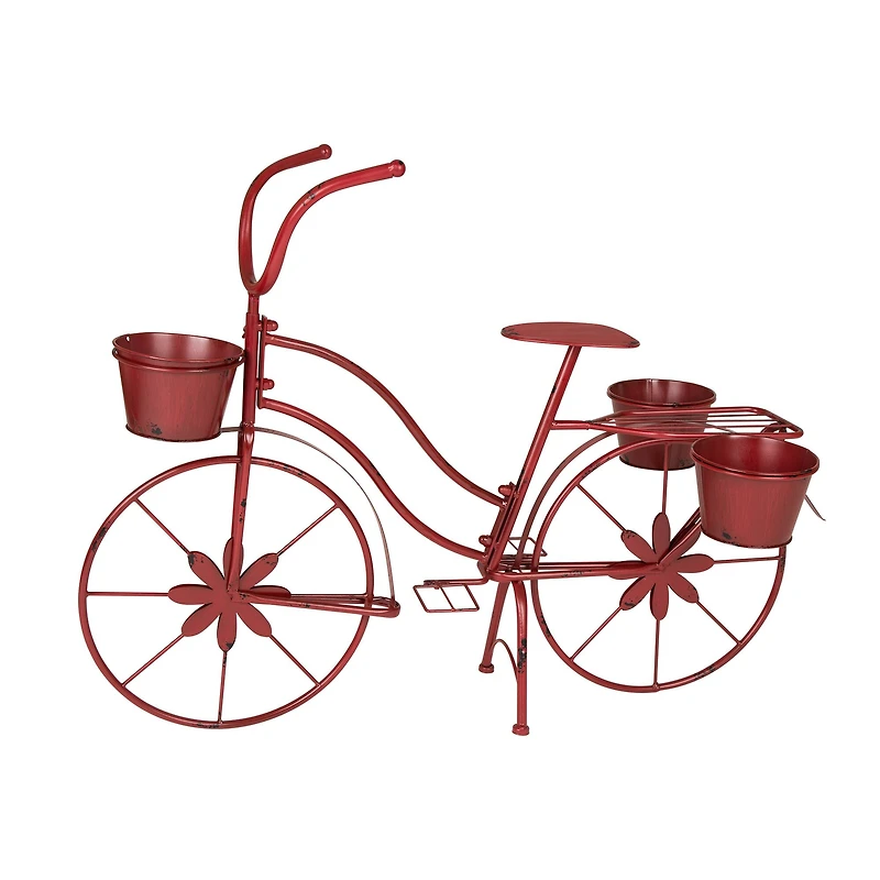 Glitzhome® 25.98" Red Metal Bicycle Planter
