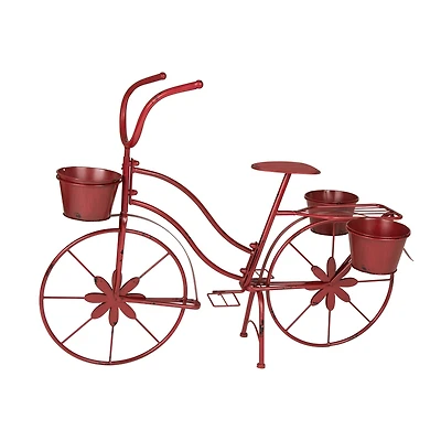 Glitzhome® 25.98" Red Metal Bicycle Planter