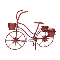 Glitzhome® 25.98" Red Metal Bicycle Planter