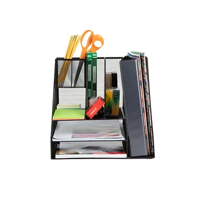 Mind Reader Black 8 Compartment Desktop Document Letter Tray