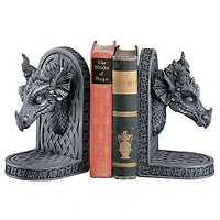Design Toscano Gray Friar Dragon Bookend Set