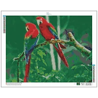 Sparkly Selections Green Winged Macaw Diamond Painting Kit, Square Diamonds
