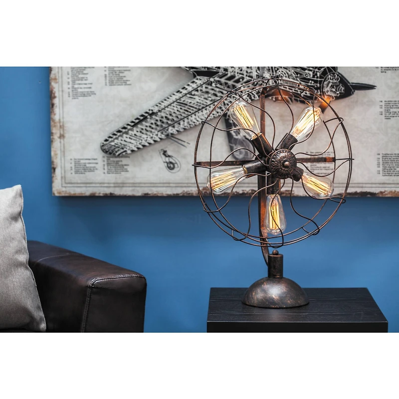 24" Black Metal Industrial Table Lamp