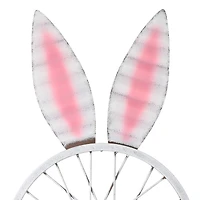 Glitzhome® 38" Easter Wheel Bunny Metal Décor