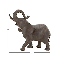 12" Gray Eclectic Elephant Sculpture