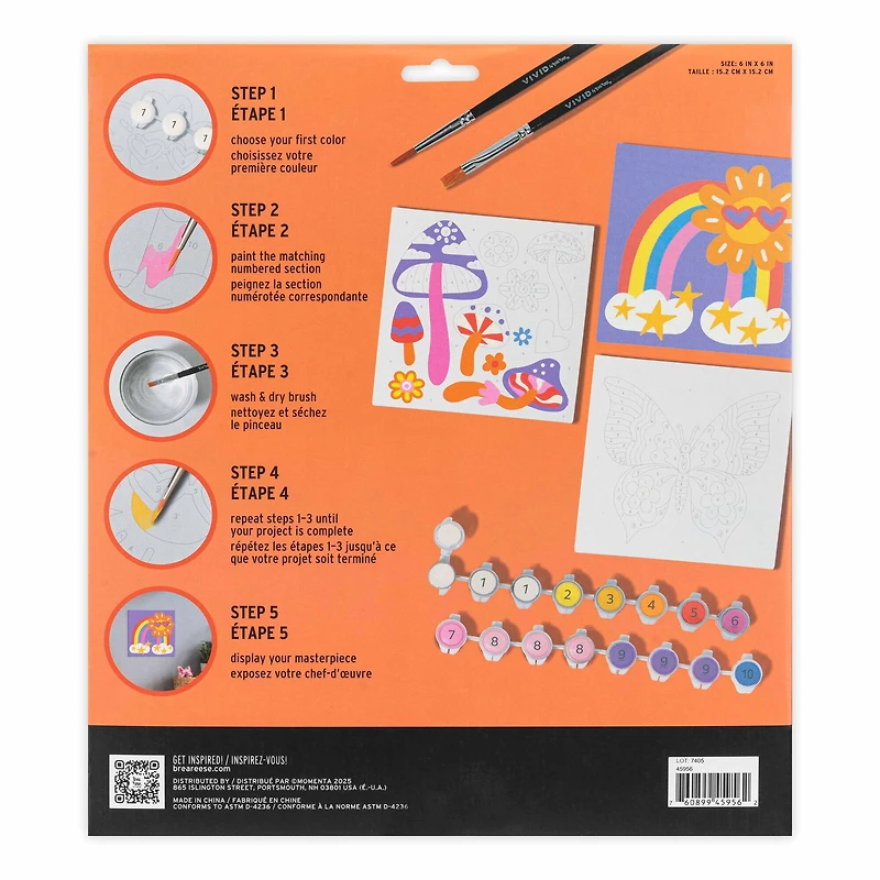 VIVID by Brea Reese® Retro Squares Acrylic Paint-by-Number Kit