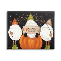Stupell Industries I Love Pumpkins Seasonal Gnomes Canvas Wall Art