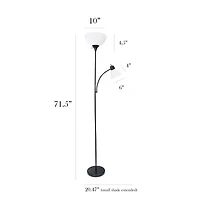 Simple Designs 71.5" Floor Lamp with Reading Light
