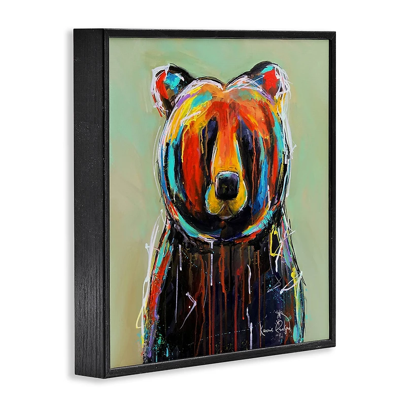 Stupell Industries Abstract Urban Bear Graffiti Framed Giclee Art