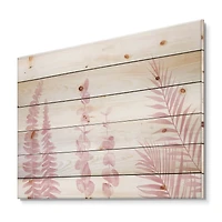 Designart - Blush Pinkeucalyptus and Palm Branches