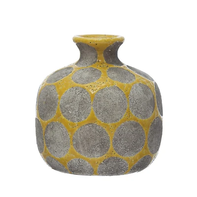 5'' Terra Cotta Vase with Wax Relief Dots
