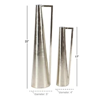 Silver Metal Glam Vase Set