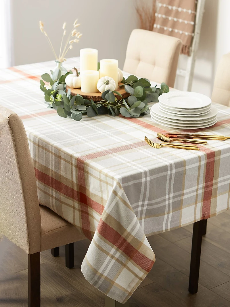 DII® 104" Plaid Thanksgiving Cozy Picnic Tablecloth