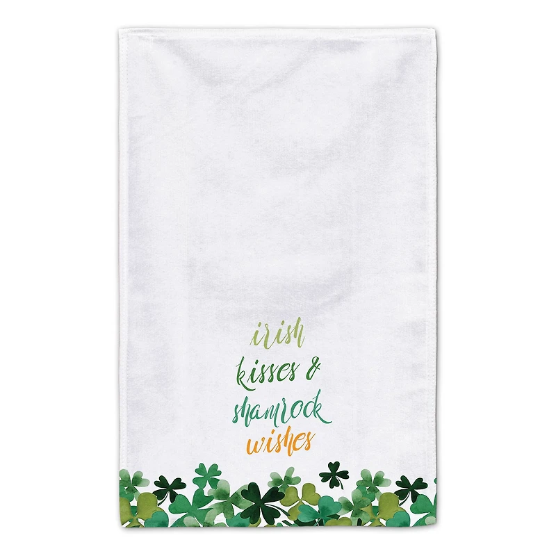 Irish Kisses Shamrock Wishes Tea Towel Set of 2