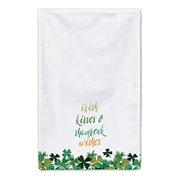 Irish Kisses Shamrock Wishes Tea Towel Set of 2
