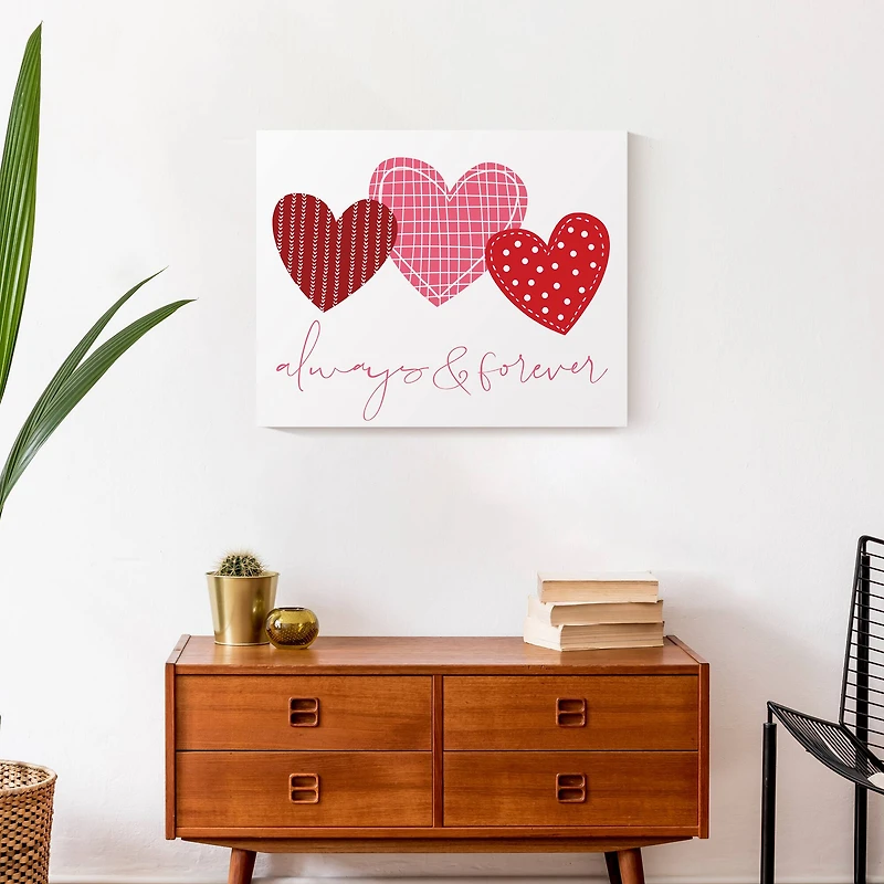 Pattern Hearts Canvas Wall Art