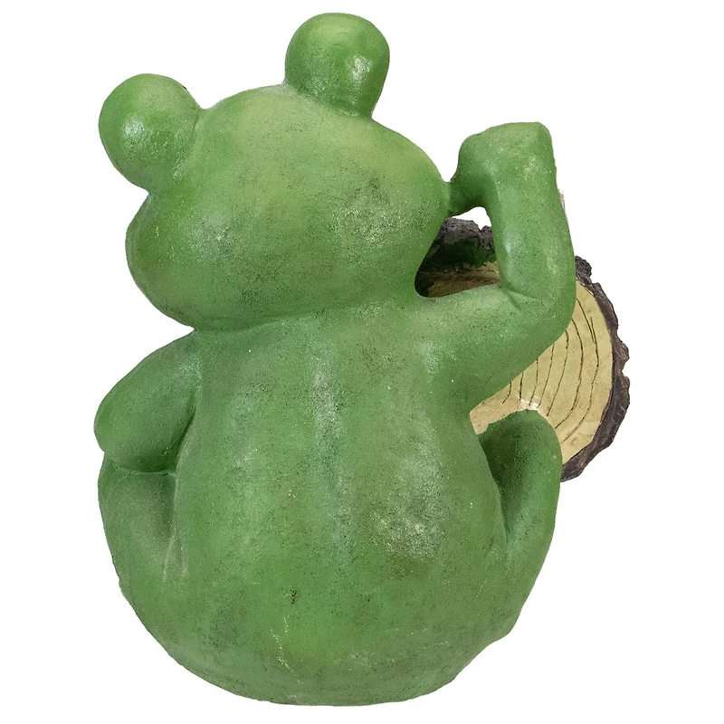 9" Green Life is Good Frog Outdoor Garden Statue