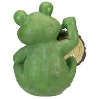 9" Green Life is Good Frog Outdoor Garden Statue
