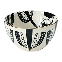 Hello Honey® 5'' Black & White Round Stoneware Bowl, 4ct.