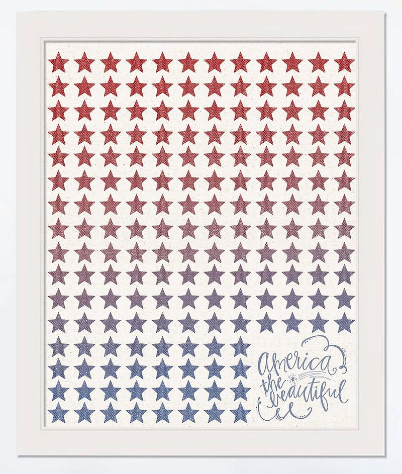Gradient Stars Print in White Frame