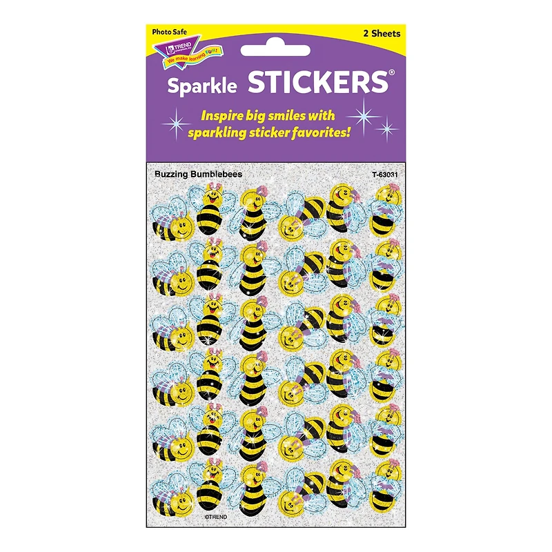 Trend Enterprises® Sparkle Stickers® Buzzing Bumblebees, 12 Packs of 72