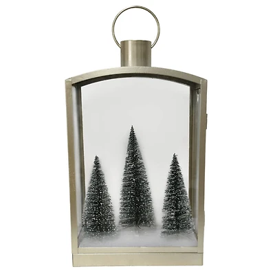 Gold Snowy Trees LED Lighted Lantern by Ashland®