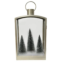 Gold Snowy Trees LED Lighted Lantern by Ashland®