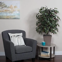 4ft. Artificial Capensia Bush with Rattan Basket