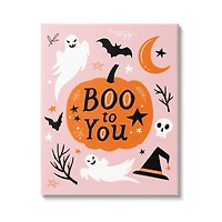 Stupell Industries Boo to You Halloween Elements Canvas Wall Art