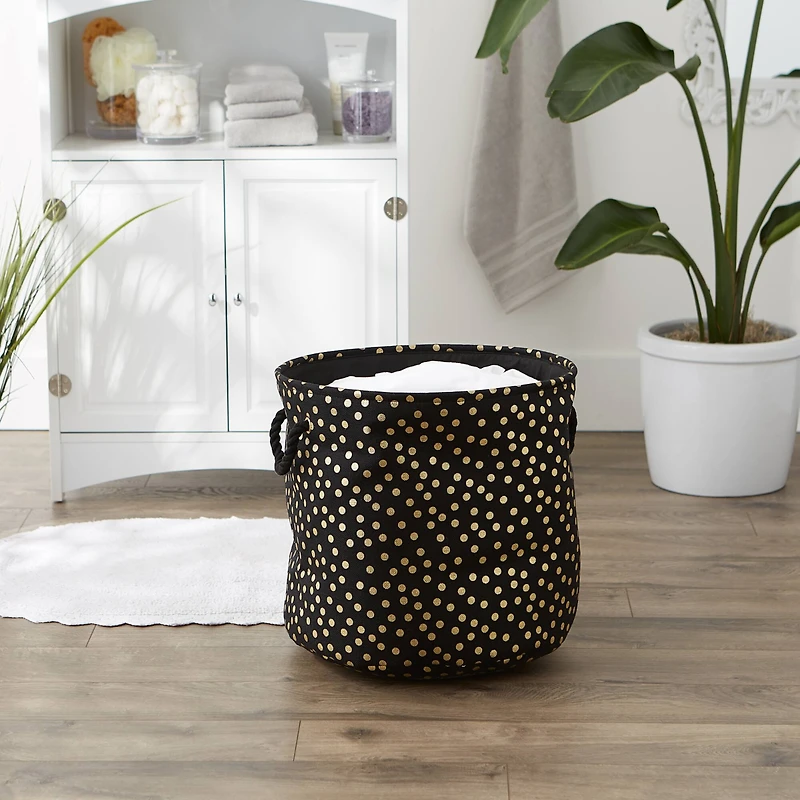 DII® 15" Round Dots Fabric Bin