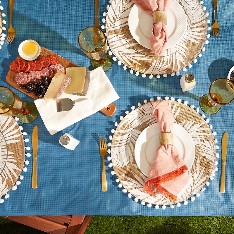 Blue Vinyl Tablecloth