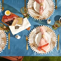 Blue Vinyl Tablecloth