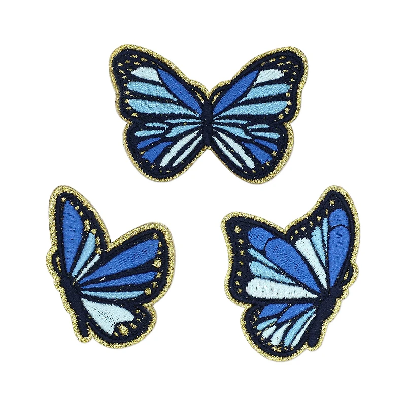 Blue Butterfly Iron On & Adhesive Patches by Make Market®