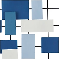 CosmoLiving by Cosmopolitan Blue Metal Overlapping Stripes Geometric Wall Decor 29" x 2" x 30"