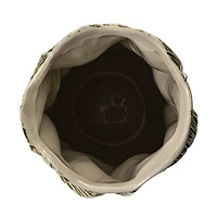 Hello Honey® 12.75" Green Textured Stoneware Organic Shaped Vase with Reactive Glaze