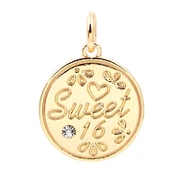 14K Gold Plated Sweet 16 Disc Charm by Bead Landing™