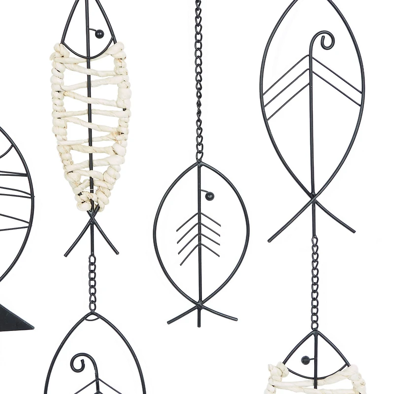 Black Metal Coastal Wall Decor, 31" x 21" x 1"