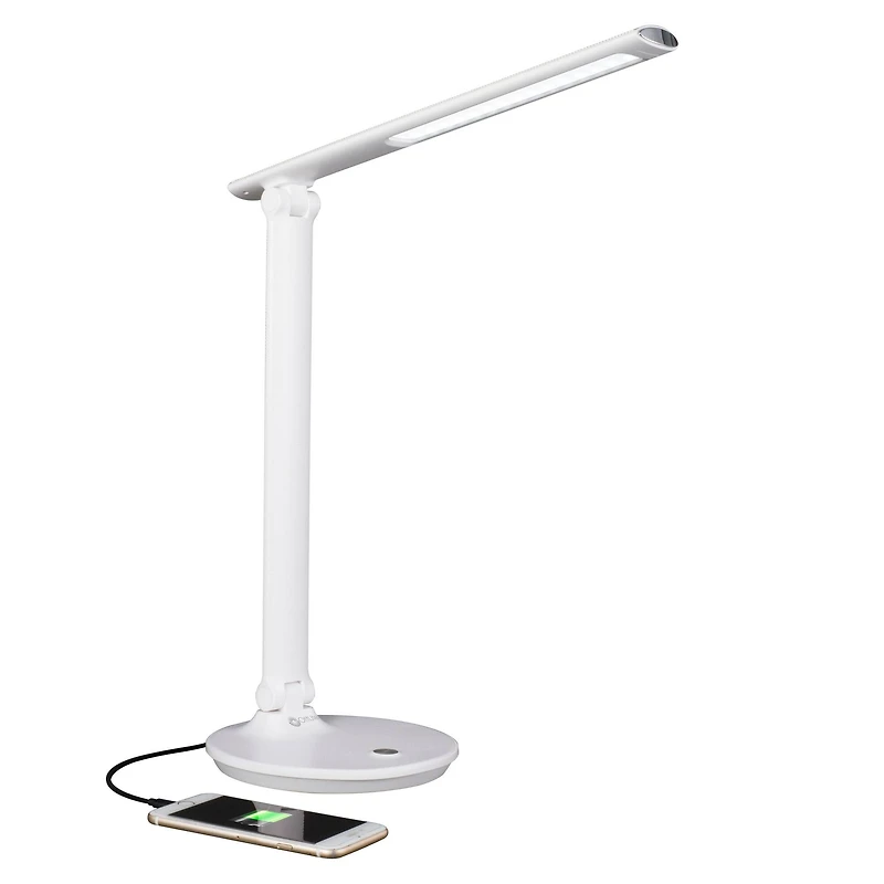 OttLite Wellness Series 26" White Emerge LED Desk Lamp