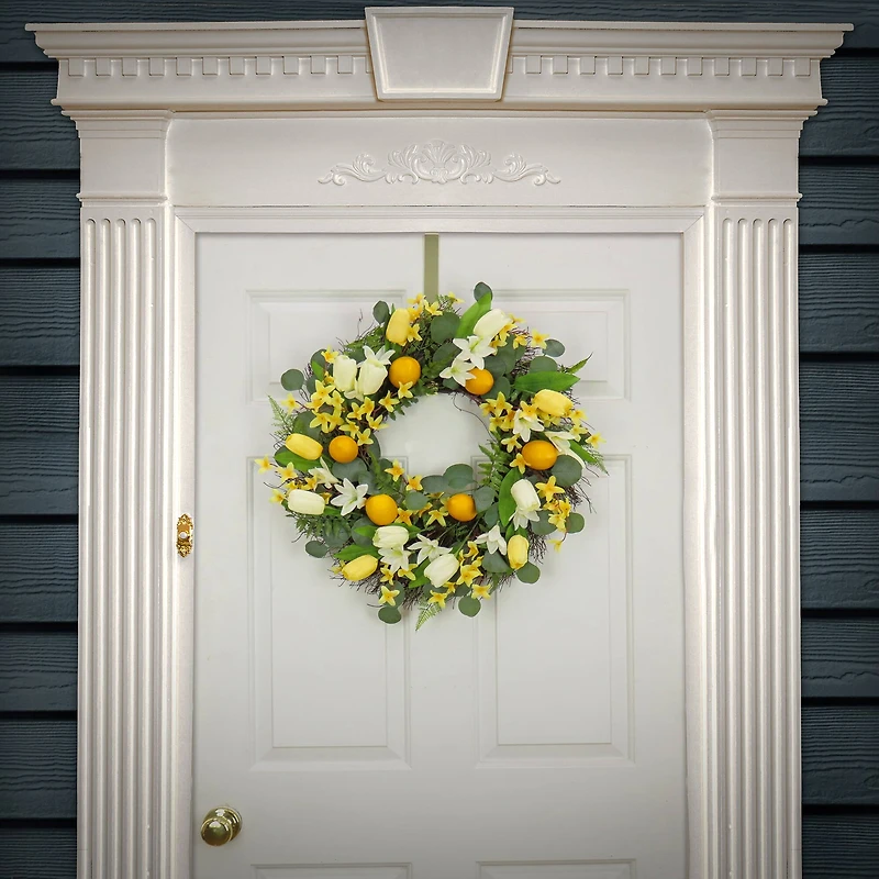 22" Lemon & Tulip Wreath