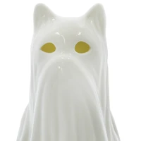 6.5" White Ghost Cat Pre-Lit Ceramic Tabletop Décor by Ashland®