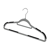 Honey Can Do Gray & Black Anti-Slip Rubber Grip Plastic Hangers, 15ct.
